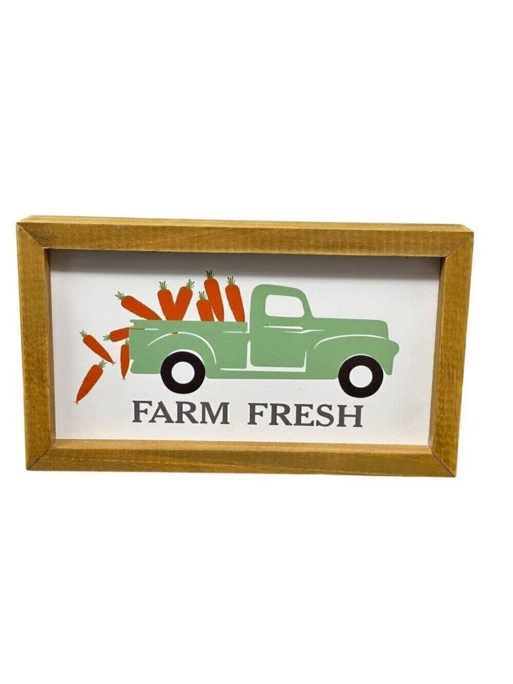 Easter Farm Fresh Wooden Sign Green Truck Carrots Rustic Kitchen Farmhouse Decor